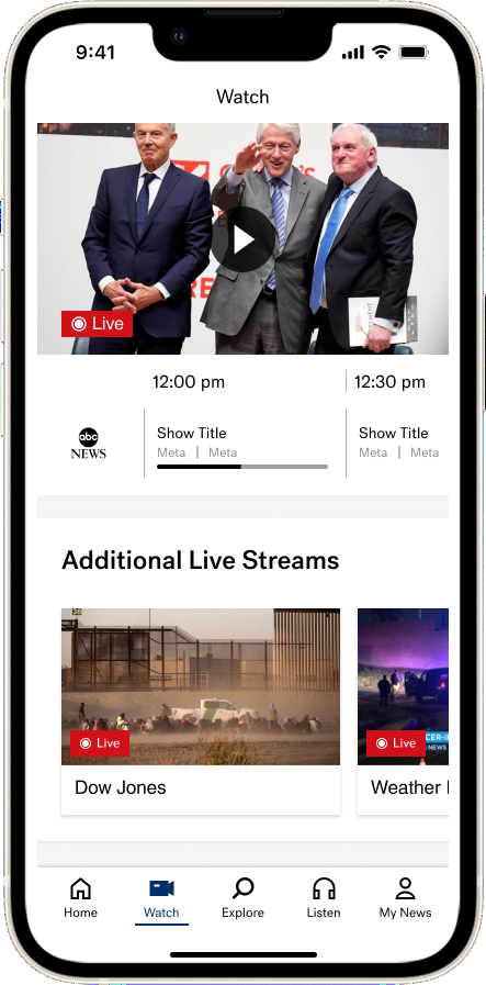 ABC News Watch Tab Redesign